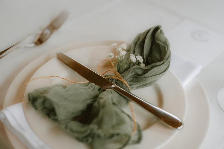 Tafellopers + Servetten Set – Bohemian Rustic Bruiloft Stijl, Hobby en Vrije tijd, Feestartikelen, Zo goed als nieuw, Versiering