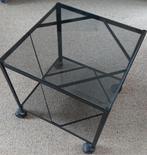 IKEA bijzettafel trolley 45x45x47 glas/metaal, Ophalen, Gebruikt