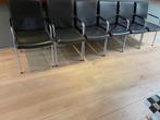 Gelderland eetkamerstoelen, donkerbruin leer, Huis en Inrichting, Stoelen, Ophalen, Bruin, Metaal, Vijf, Zes of meer stoelen