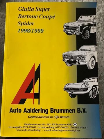 Onderdelen Catalogus tbv Alfa Romeo Giulia- Bertone & Spider beschikbaar voor biedingen