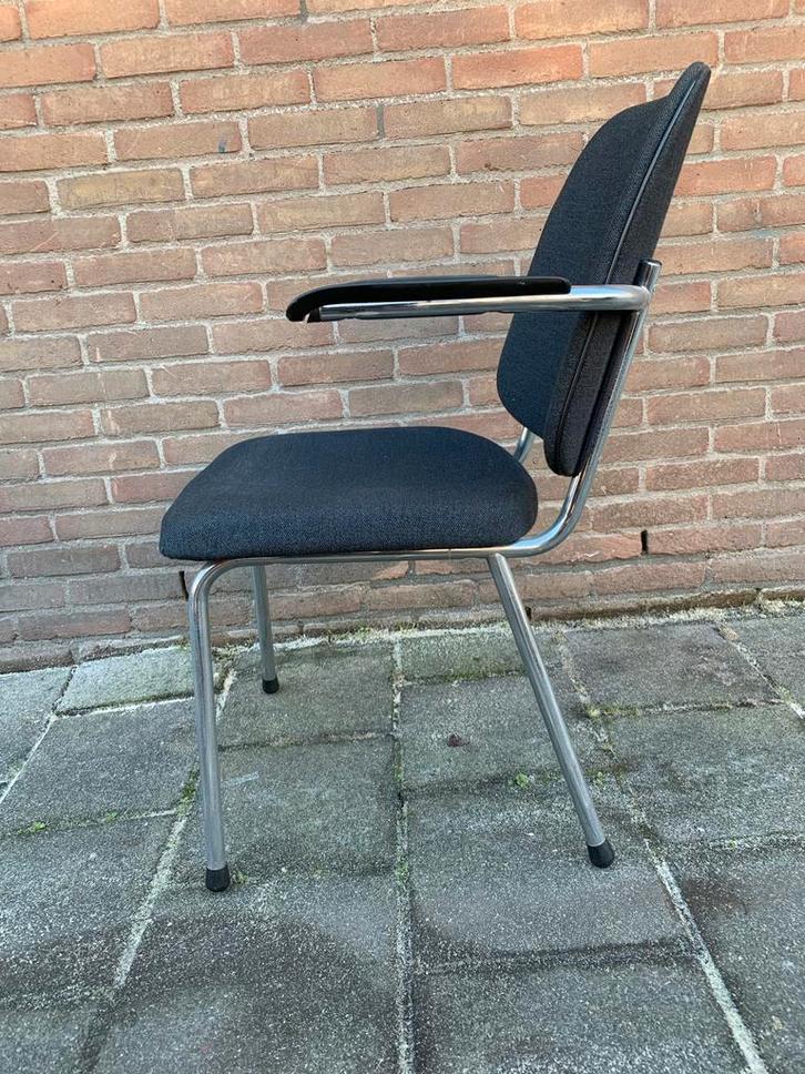 Gispen 352 stoelen, set van 4, Huis en Inrichting, Stoelen, Gebruikt, Vier, Metaal, Blauw, Ophalen of Verzenden