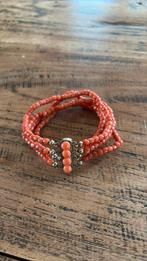 Bloedkoraal armband met vergulde sluiting, Sieraden, Tassen en Uiterlijk, Kettingen, Verzenden, Gebruikt, Goud, Goud