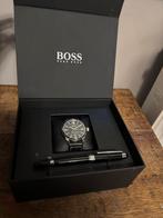 Hugo Boss Horloge Giftset + Balpen - Nieuw!, Overige merken, Leer, Staal, Polshorloge