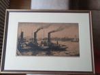 Jaap LINDEIJER Ets Maasgezicht havengezicht Rotterdam, Antiek en Kunst, Ophalen