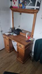 Houten kaptafel met spiegel, Ophalen, Gebruikt, 100 tot 150 cm, 150 tot 200 cm