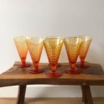 6 X Vintage Rocco Bormioli Gelato 28 cl ijsglas | Oranje, Glas, Overige typen, Overige stijlen, Ophalen of Verzenden