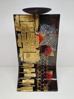 Moderne glazen Sampaguita kandelaar., Overige materialen, Zwart, Ophalen of Verzenden, Zo goed als nieuw