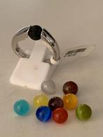 Melano zilveren Cateye ring incl balletjes van 6 mm, Verzenden, Nieuw, 17 tot 18, Dame