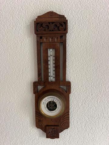 Antieke Barometer met Thermometer beschikbaar voor biedingen