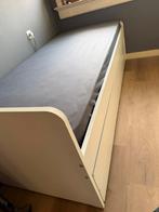 IKEA SLÄKT bed met onderbed en opberger inclusief matrassen, Ophalen, Gebruikt, 90 cm, Wit