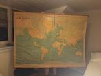 Oude Philips Wereldkaart - Schoolkaart, Antiek en Kunst, Antiek | Schoolplaten, Ophalen, Aardrijkskunde