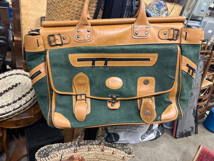 Vintage Groene Handtas, Sieraden, Tassen en Uiterlijk, Tassen | Damestassen, Gebruikt, Handtas, Groen, Ophalen