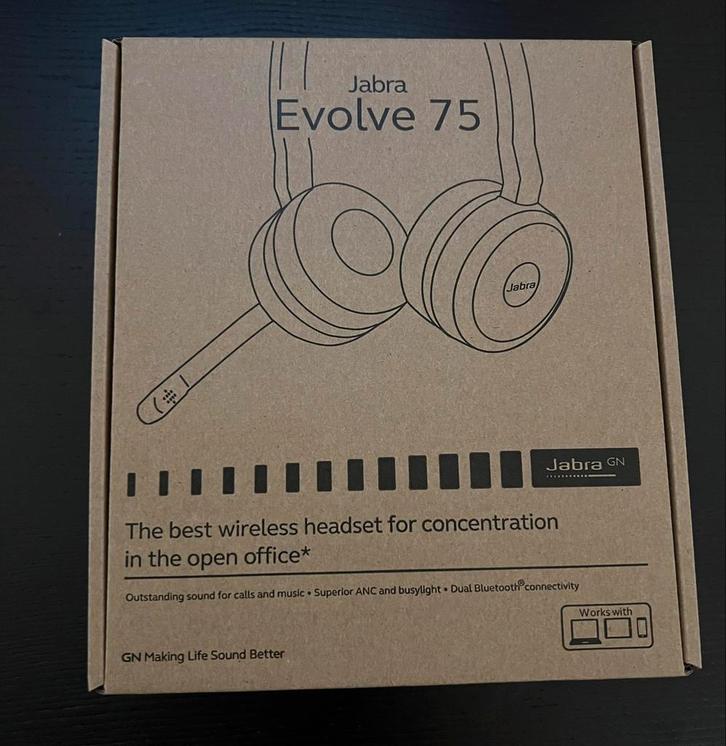 Jabra evolve 75, Audio, Tv en Foto, Koptelefoons, Nieuw, Op oor (supra aural), Overige merken, Ophalen