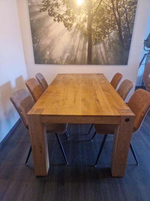 Houten tafel, 6 personen, Huis en Inrichting, Tafels | Eettafels, Gebruikt, 50 tot 100 cm, 150 tot 200 cm, Vijf personen of meer