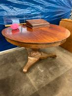 Antieke Ronde Tafel met Bewerkt Onderstel - Prachtstuk!!, Ophalen