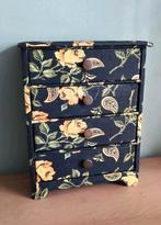 Vintage (retro) sieraden doosje kastje met 4 lades, Ophalen of Verzenden
