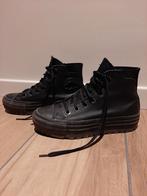 Zwarte leren Converse All Stars - Maat 37, Zwart, Ophalen of Verzenden, Zo goed als nieuw, Converse All Star