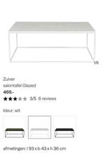 Mooie  witte zuiver salontafel met tegeltjes, Ophalen, Zo goed als nieuw