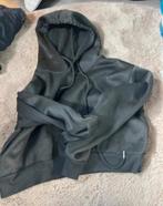 Zwarte Crop Top Hoodie XS met Opdruk, Verzenden, Zo goed als nieuw, Maat 34 (XS) of kleiner, Zwart