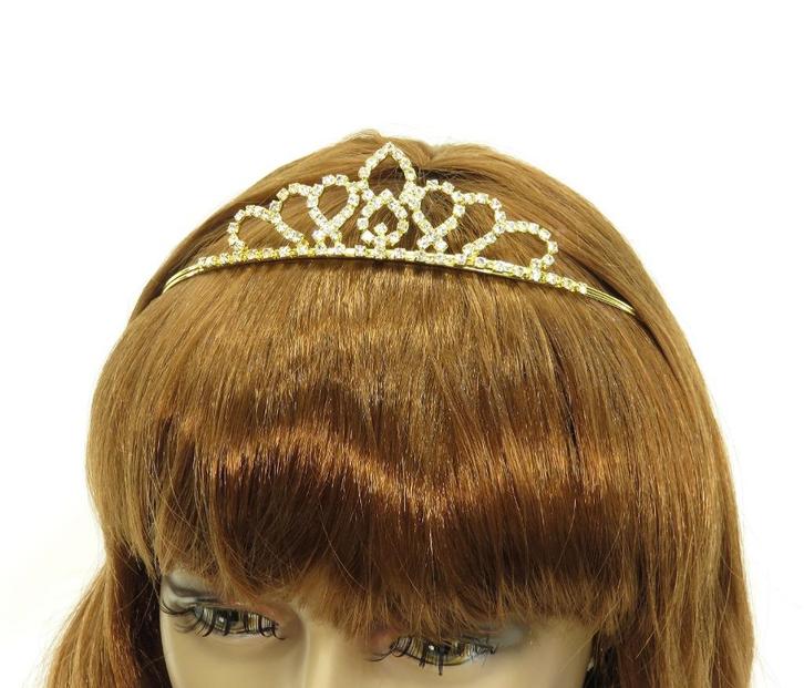 Prachtige goudkleurige tiara met strass steentjes., Sieraden, Tassen en Uiterlijk, Overige Accessoires, Nieuw, Ophalen of Verzenden