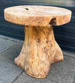 Massief houten boomstam bijzet tafel, Ophalen, Minder dan 45 cm, Minder dan 55 cm, Gebruikt