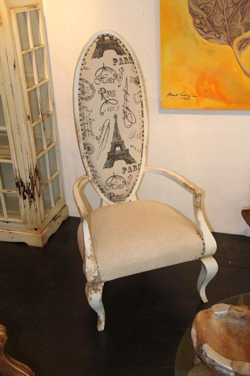 stoelen, vintage, Huis en Inrichting, Stoelen, Nieuw, Twee, Hout, Stof, Wit, Ophalen