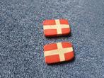 2 gummetjes in de vorm van de Deense vlag, Verzenden, Gebruikt