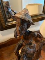 Indonesisch Houtsnijwerk - Visserman Beeldje Oud Houtsnijwer, Antiek en Kunst, Kunst | Beelden en Houtsnijwerken, Ophalen