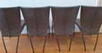 Montis spica 4 taupe leren stoelen, Ophalen, Zo goed als nieuw, Overige kleuren