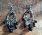 prachtige nieuwe zilver filigrain oorhangers met zwart, Ophalen of Verzenden, Nieuw, Zilver, Overige materialen