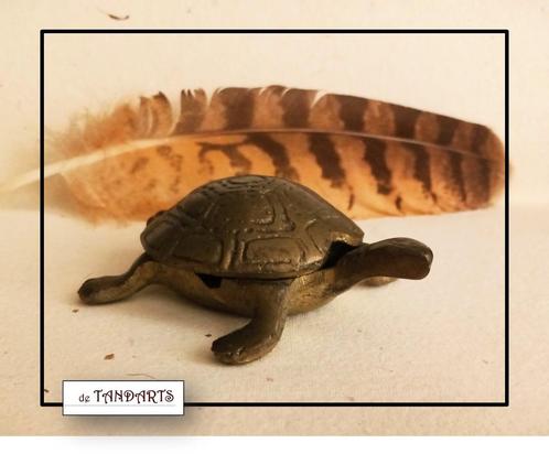 Kleine schildpad asbak brons – 11 cm, Verzamelen, Rookartikelen, Aanstekers en Luciferdoosjes, Gebruikt, Asbak, Ophalen of Verzenden