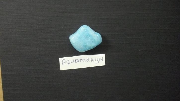 Aquamarijn-Trommelsteen, Verzamelen, Mineralen en Fossielen, Mineraal, Verzenden