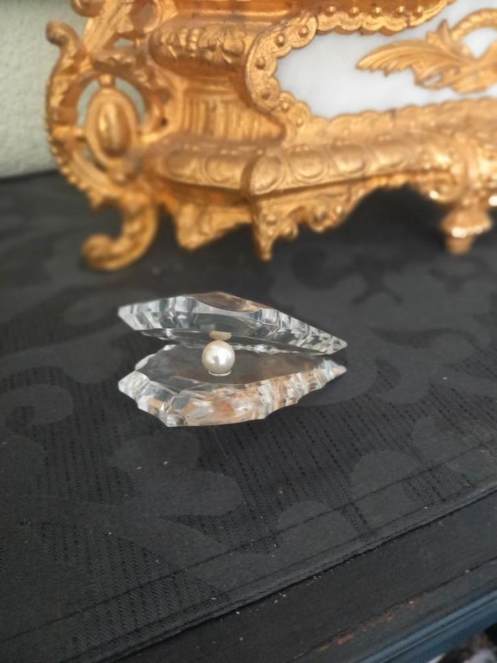 Oester met parel kristal, Antiek en Kunst, Antiek | Glas en Kristal, Ophalen of Verzenden