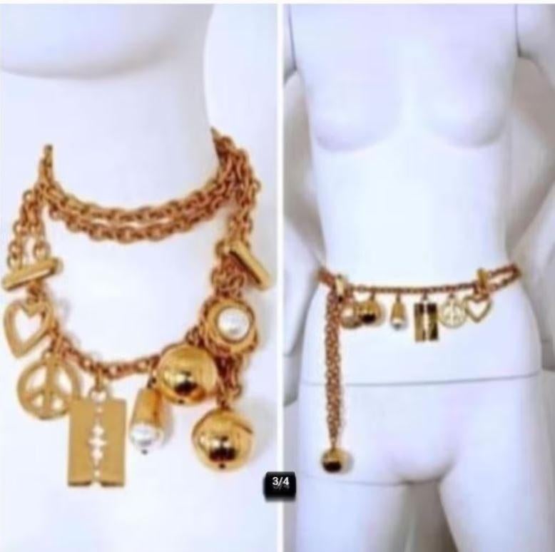 MOSCHINO - Exclusieve vintage zeldzame chain belt - Redwall, Kleding | Dames, Riemen en Ceinturen, Overige kleuren, 100 cm of meer