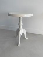 Bijzettafeltje, wit metaal, Huis en Inrichting, Minder dan 55 cm, Gebruikt, Metaal of Aluminium, Rond