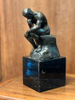 Bronzen beeldje “De Denker” Rodin op marmer sokkel, Ophalen of Verzenden, Brons