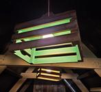 Hanglamp van aardappelkist lamp uniek 2 stuks, Ophalen of Verzenden, Zo goed als nieuw, Robuust, uniek, mancave, Minder dan 50 cm