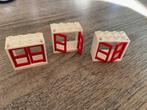 lego witte kozijnen, ramen  2x4x3 met rode vensters (3), Ophalen of Verzenden, Zo goed als nieuw, Losse stenen
