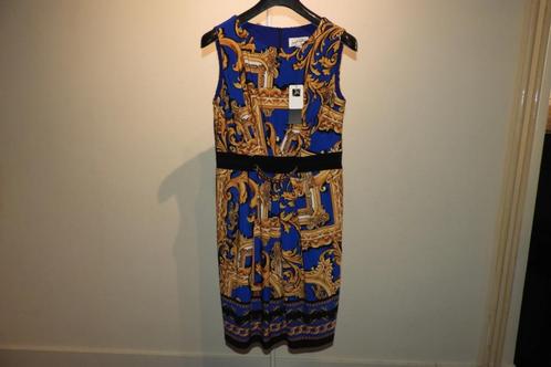 Joseph Ribkoff jurk kobalt goud ketting voorkant NIEUW, Kleding | Dames, Jurken, Nieuw, Maat 42/44 (L), Blauw, Knielengte, Verzenden
