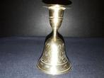 Antieke messing kandelaar (voormalige tafelbel)., Ophalen of Verzenden, Koper of Brons