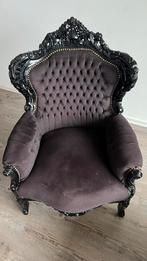Zwarte Barok Fauteuil, Huis en Inrichting, Fauteuils, Ophalen, Gebruikt, Minder dan 75 cm, 50 tot 75 cm