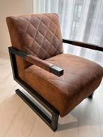 Twee fauteuils cognac kleurig, Huis en Inrichting, Fauteuils, Gebruikt, Ophalen of Verzenden, 75 tot 100 cm, Modern