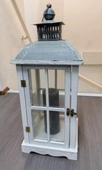 Lantaarn met gratis kaars, Huis en Inrichting, Woonaccessoires | Kandelaars en Kaarsen, Ophalen, Zo goed als nieuw, Hout