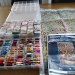 Voor bedrukt stramien  met dmc borduurzij opgerold op karton, Ophalen of Verzenden, Nieuw, Handborduren, Borduurpakket