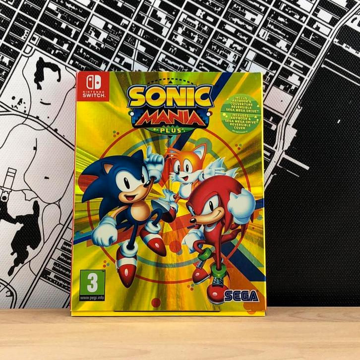 Sonic Mania Plus, Artbook, Reverse cover art Nintendo Switch, Spelcomputers en Games, Games | Nintendo Switch, Gebruikt, Avontuur en Actie