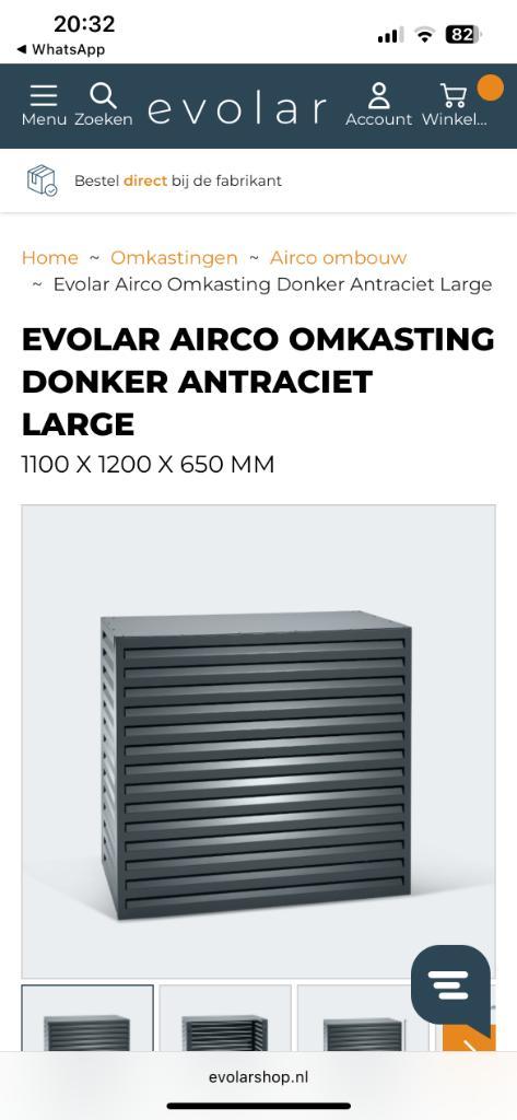 Evolar Evo aircokap antraciet maat L, Witgoed en Apparatuur, Airco's, Nieuw, Wandairco, 60 tot 100 m³, Ophalen
