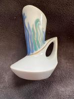 Vintage Vaas met Handvat Blauw/Goud Decoratie Art Deco Stijl, Ophalen of Verzenden