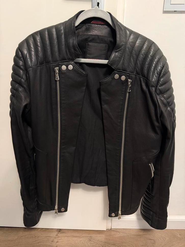 Mooi Leren (biker)Jassen van Frocella en Chasin Maat L, Kleding | Heren, Jassen | Zomer, Gedragen, Maat 56/58 (XL), Zwart, Ophalen of Verzenden