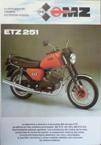 Folder MZ ETZ 251/ 150/ 125 1989, Ophalen of Verzenden, Overige merken