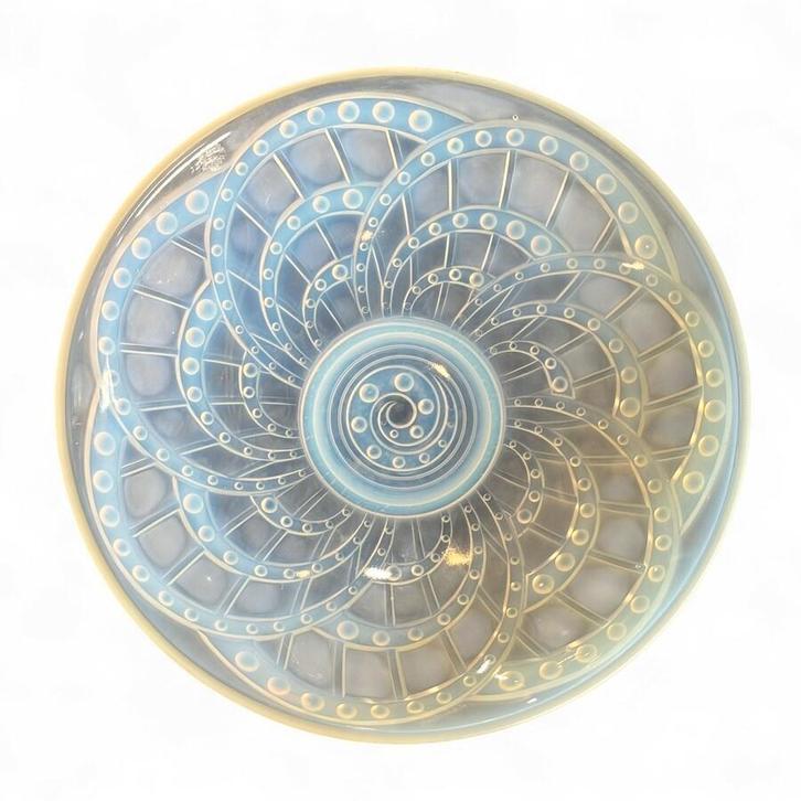 Franse persglazen art deco schaal, J. Landier, Antiek en Kunst, Antiek | Glas en Kristal, Ophalen of Verzenden